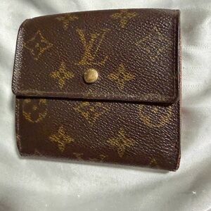 Louis Vuitton Brown Textured Leather Compact Wallet